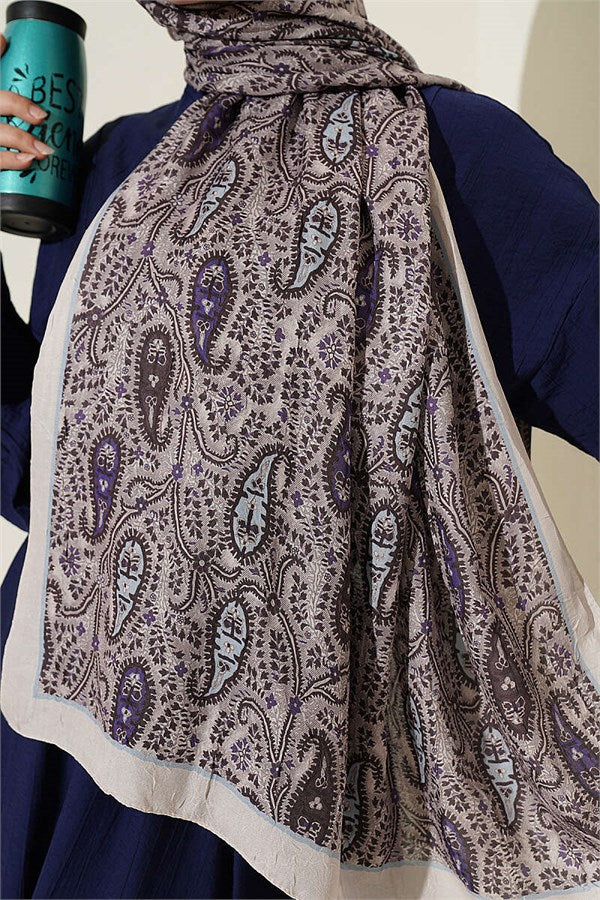 Paisley Crush Modal Shawl Stone