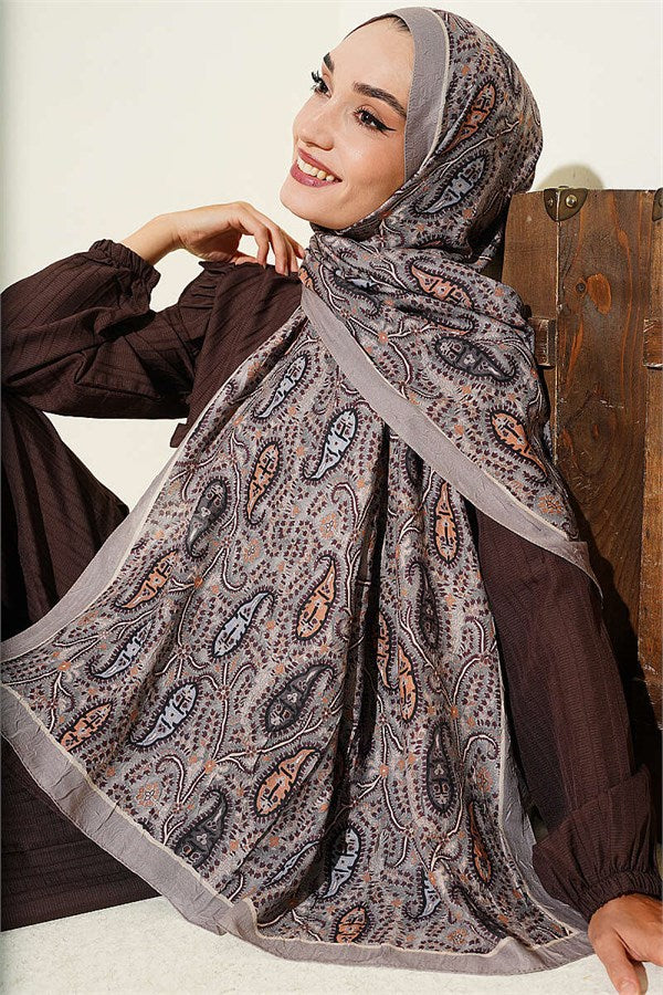 Paisley Crush Modal Shawl Mink