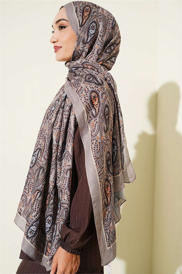Paisley Crush Modal Shawl Mink