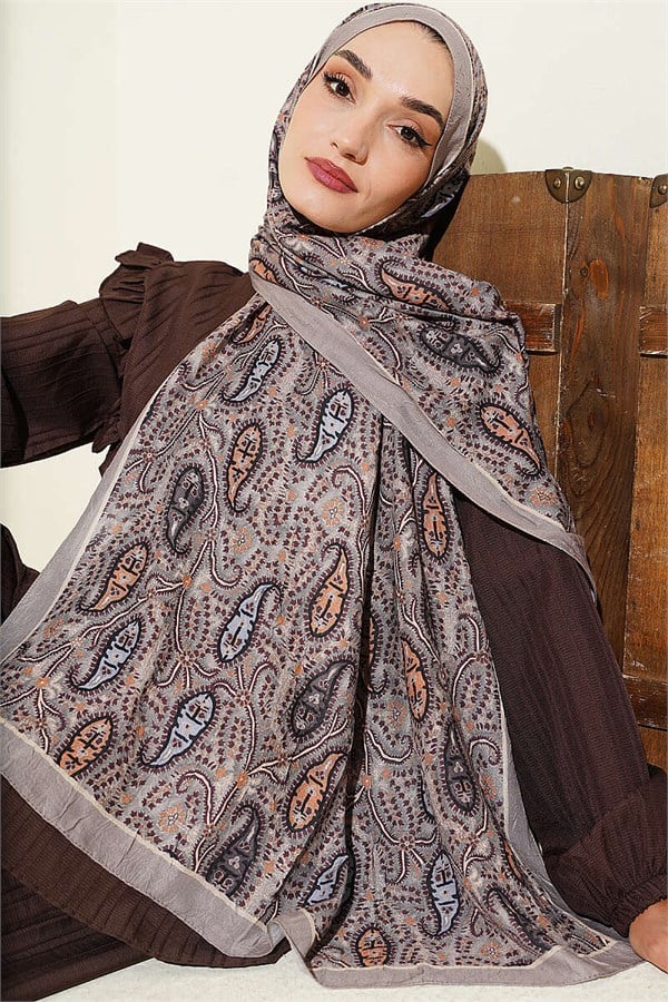 Paisley Crush Modal Shawl Mink