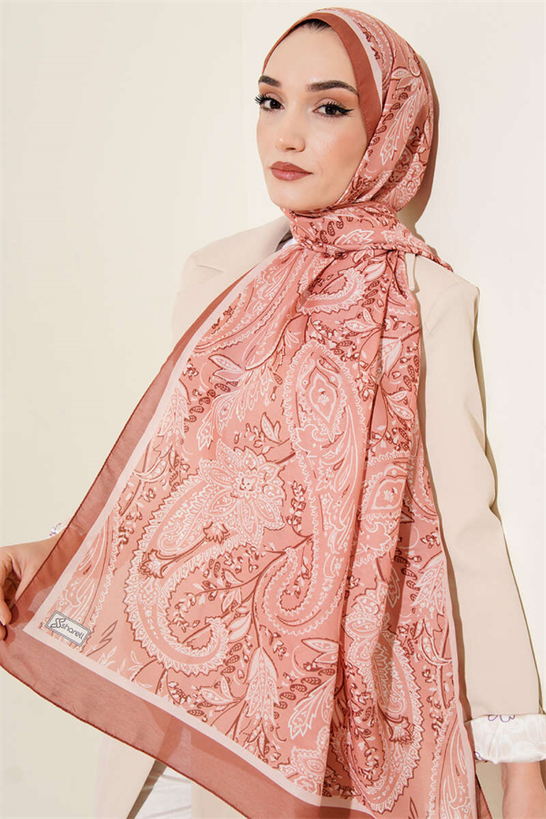 Paisley Patterned Soft Shawl, Camel