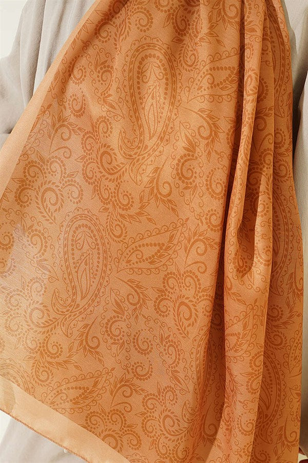 Paisley Patterned Soft Shawl, Camel