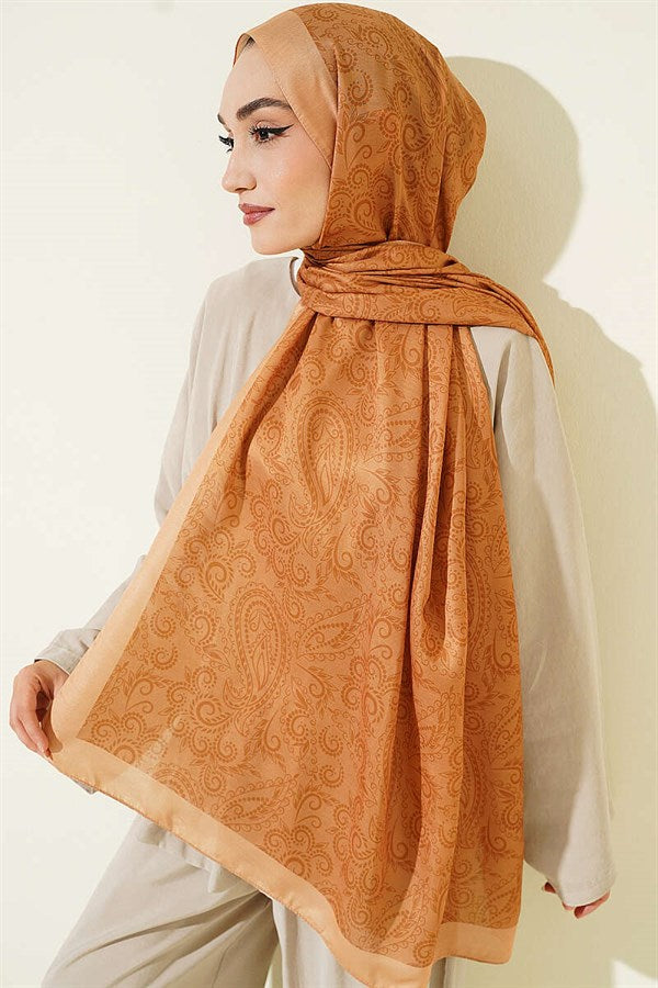Paisley Patterned Soft Shawl, Camel