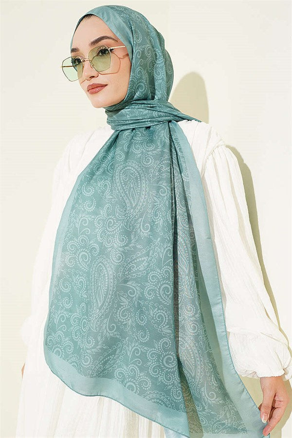 Paisley Patterned Soft Shawl, Mint