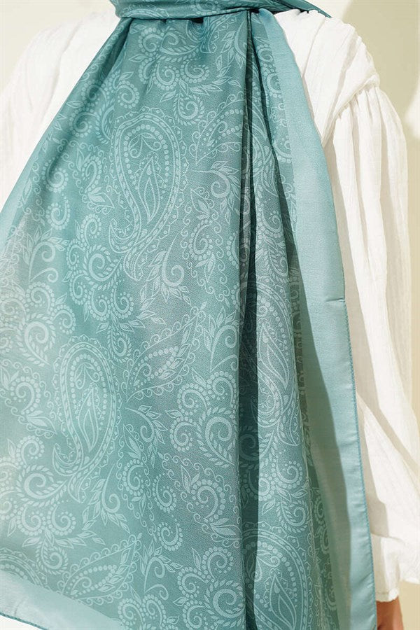 Paisley Patterned Soft Shawl, Mint