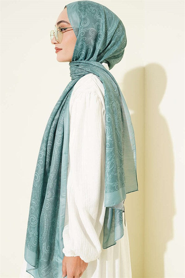 Paisley Patterned Soft Shawl, Mint