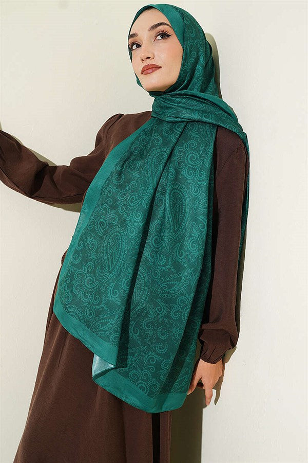 Paisley Patterned Soft Shawl, Emerald