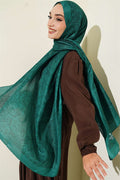 Paisley Patterned Soft Shawl, Emerald