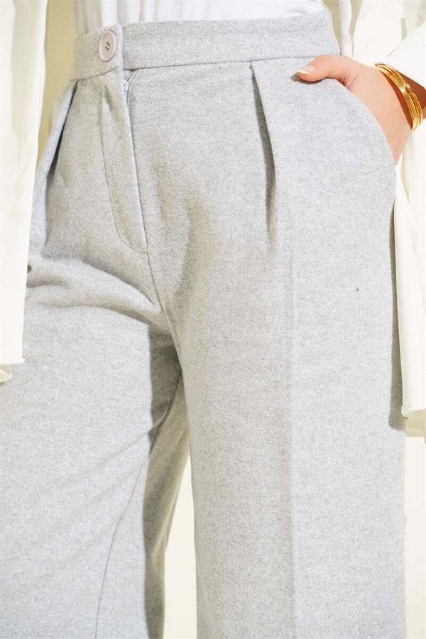 Palazzo Cashmere Trousers Gray