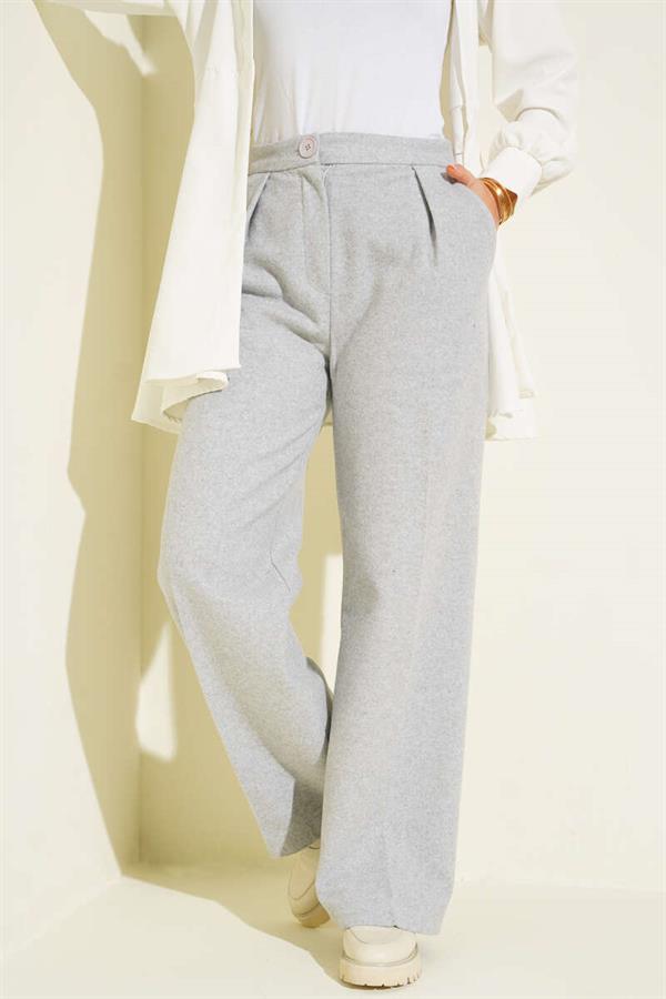 Palazzo Cashmere Trousers Gray