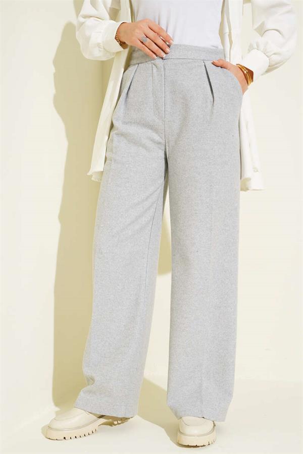 Palazzo Cashmere Trousers Gray