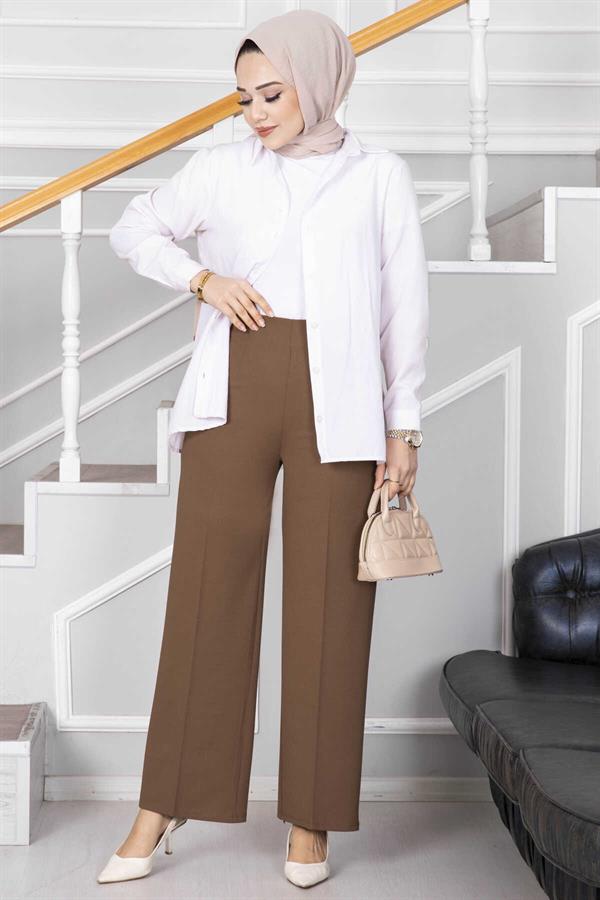 Palazzo Hijab Trousers Tan