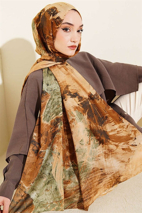Palette Pattern Vio Light Shawl Camel