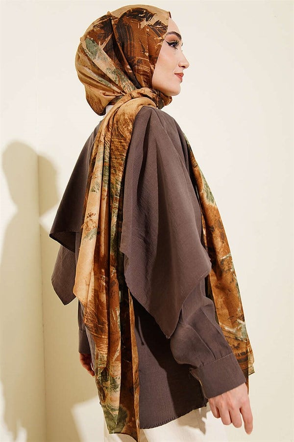 Palette Pattern Vio Light Shawl Camel