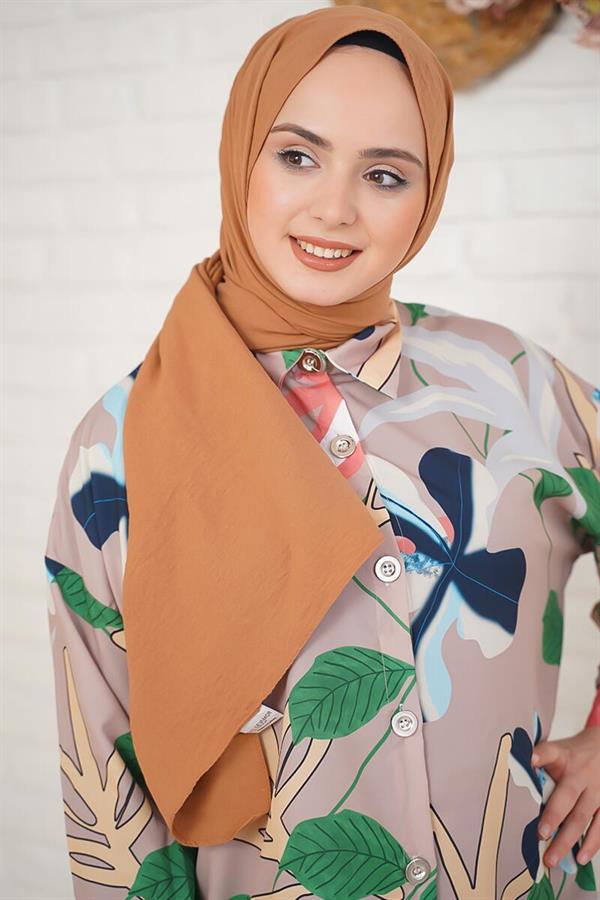 Cotton Cazz Shawl Silk Series Camel