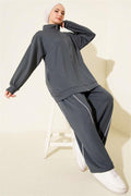 Loysha 2 Piece Set with Trim and Zipper, Smoke Grey
