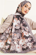 Daisy Patterned Bamboo Kash Shawl, Mink