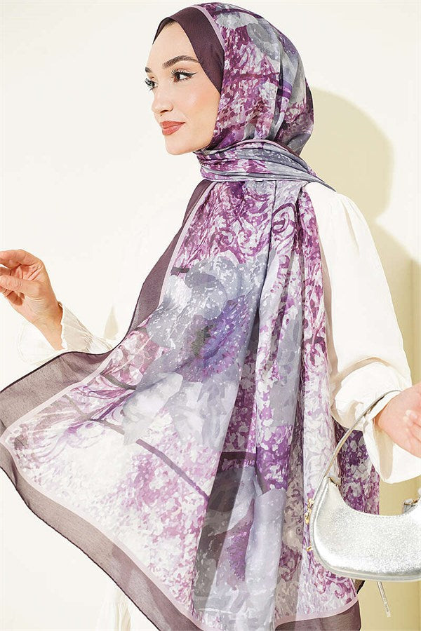 Papelya Pattern Modal Liva Shawl Lilac