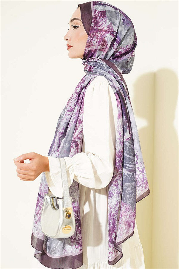 Papelya Pattern Modal Liva Shawl Lilac