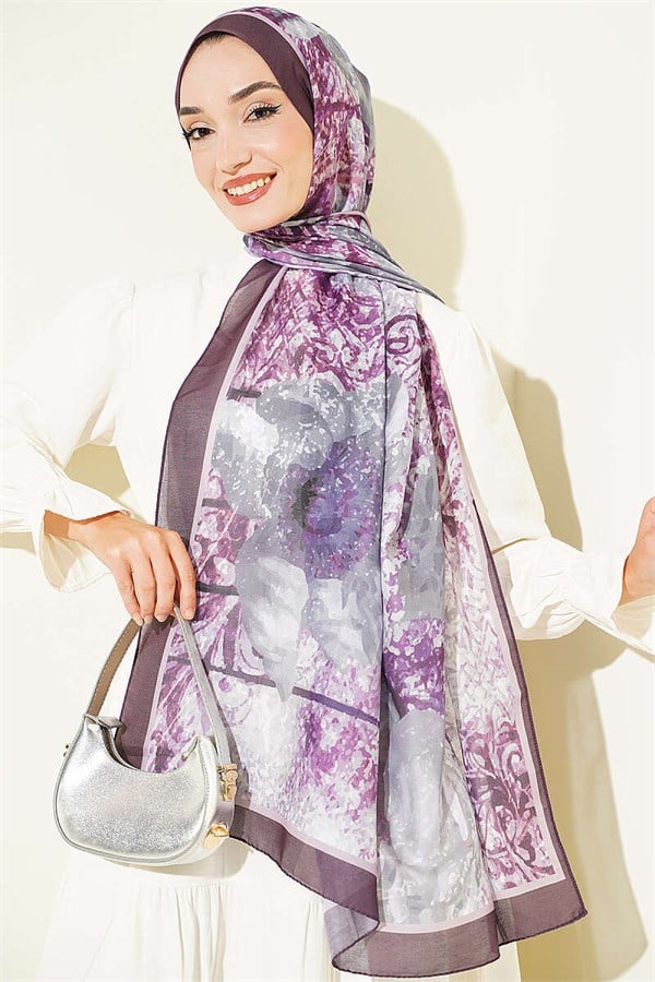 Papelya Pattern Modal Liva Shawl Lilac