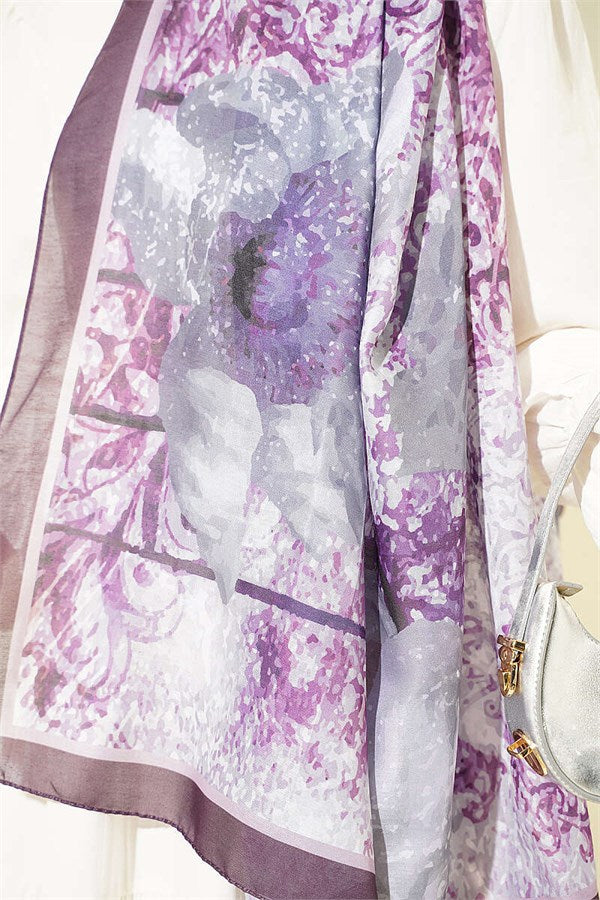 Papelya Pattern Modal Liva Shawl Lilac
