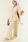 Detailed Stone 2 Piece Set with Gold Buckle