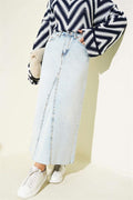 Piece Denim Skirt Light Snow