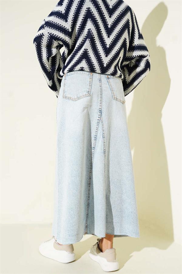 Piece Denim Skirt Light Snow