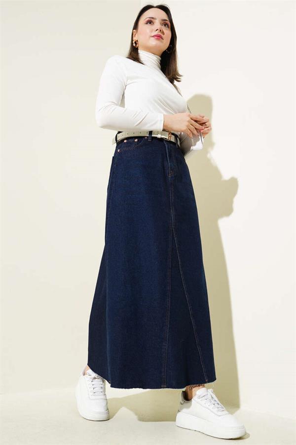 Piece Denim Skirt Navy Blue