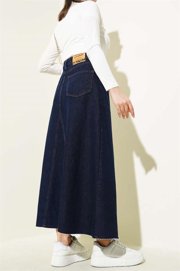 Piece Denim Skirt Navy Blue