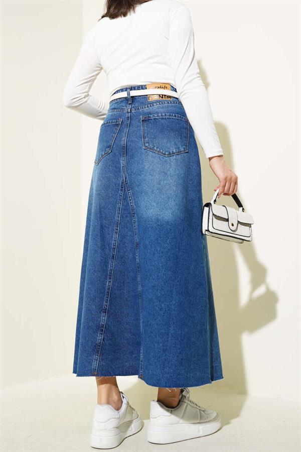 Piece Denim Skirt Blue