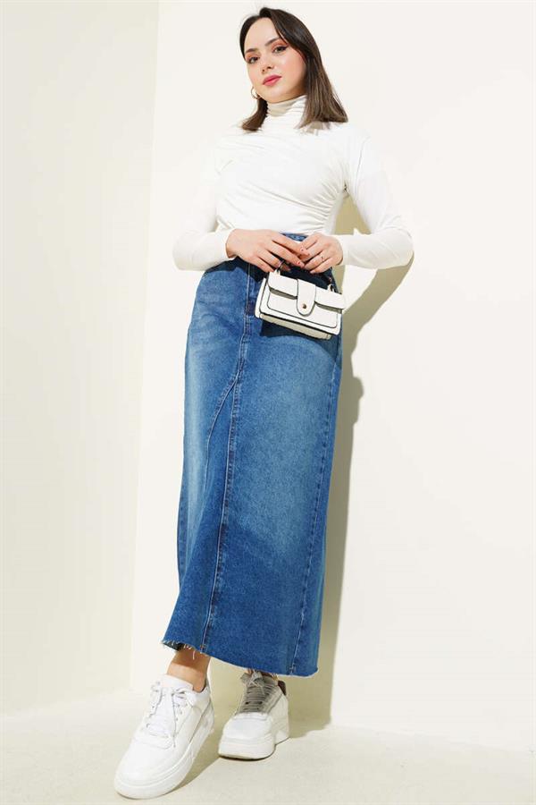 Piece Denim Skirt Blue