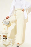 Shiny Fabric Trousers Yellow