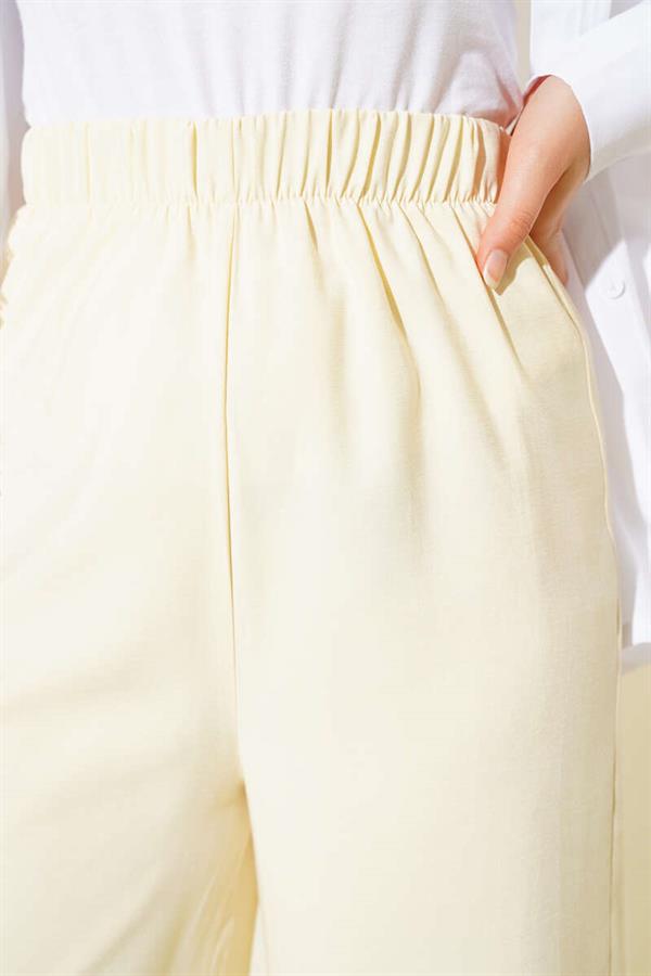 Shiny Fabric Trousers Yellow