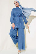 Shiny Polka Dot 2 Piece Set Indigo