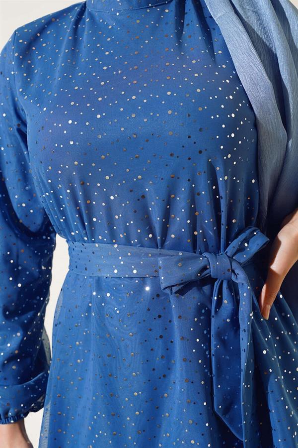 Shiny Polka Dot 2 Piece Set Indigo