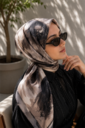 Pastel Floral Pattern Scarf Series Beige