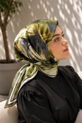 Pastel Floral Pattern Scarf Series Khaki