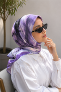 Pastel Floral Pattern Scarf Series Purple