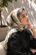 Pastel Floral Pattern Scarf Series Olive Green