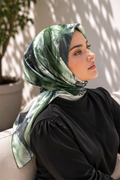 Pastel Floral Pattern Scarf Series Green