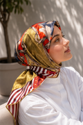 Patchwork Pattern Scarf Series Latte