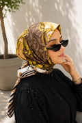 Patchwork Pattern Scarf Series Mink