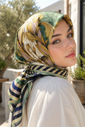 Patchwork Pattern Scarf Series Green