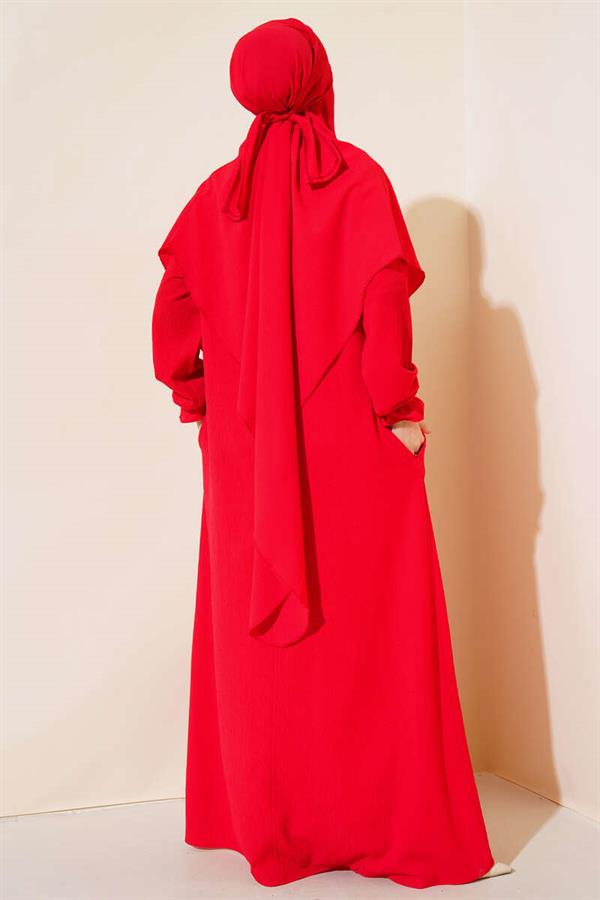 Veiled Abaya Red