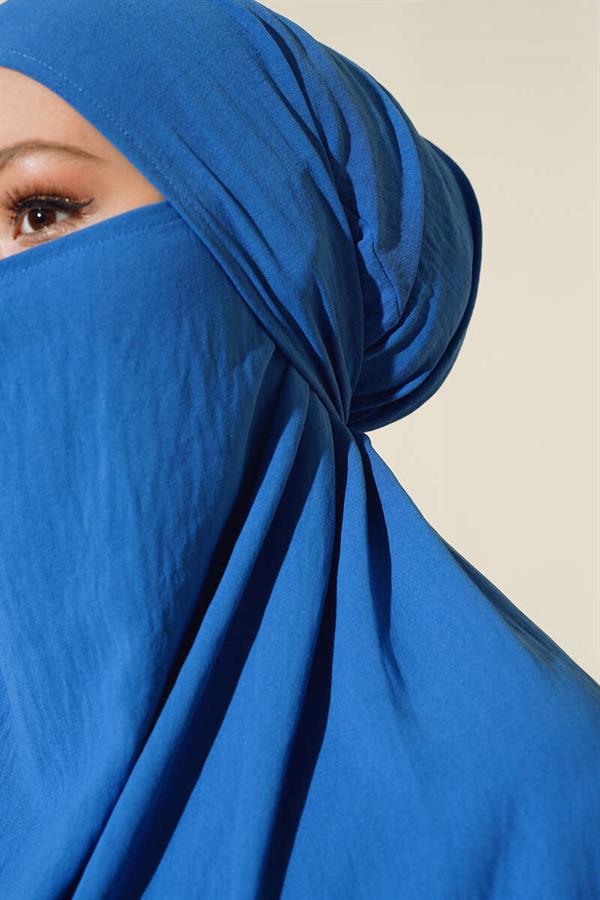 Wide Abaya with Veil Indigo