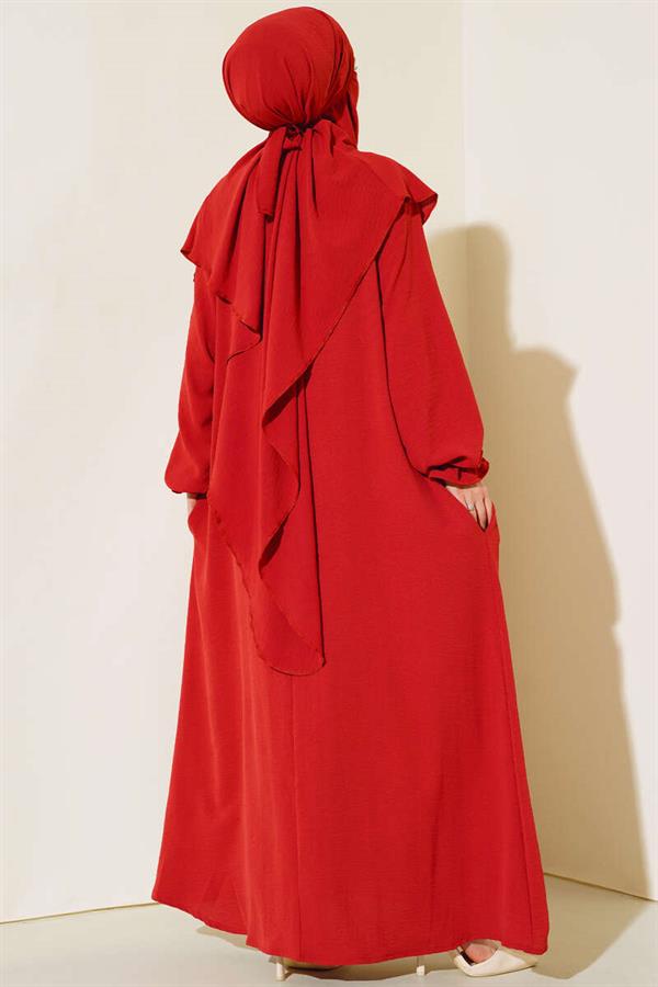 Wide Abaya with Veil Pomegranate Flower