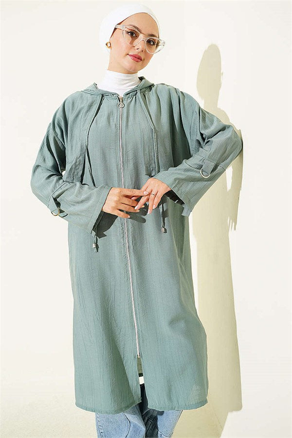 Hooded Cape with Cape Detail, Mint