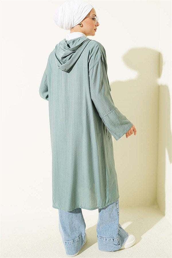 Hooded Cape with Cape Detail, Mint
