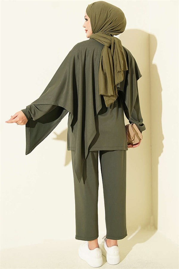 Cape Detail Modal 2 Piece Set, Khaki